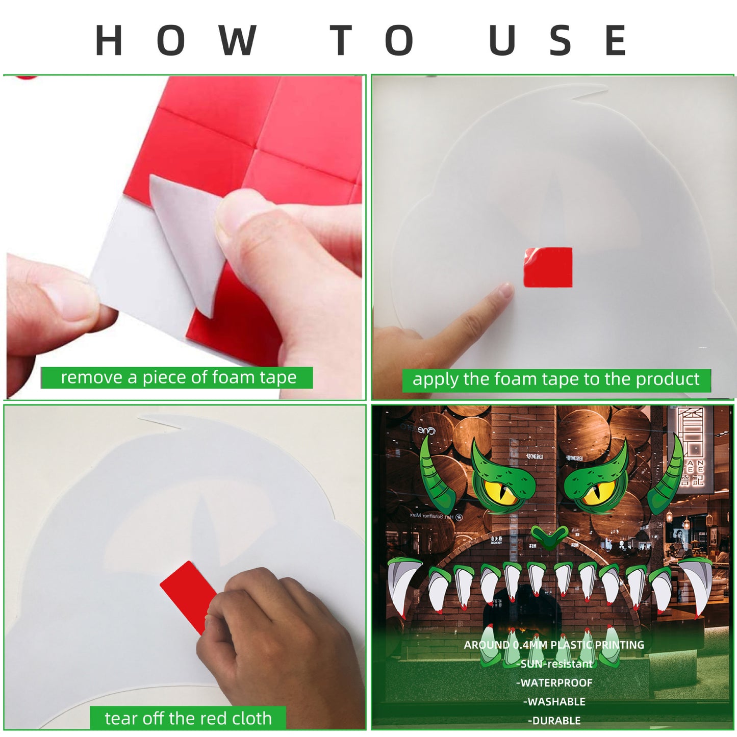 Adesivo Porta Mostro Decorazione Halloween Occhi Verdi 2025