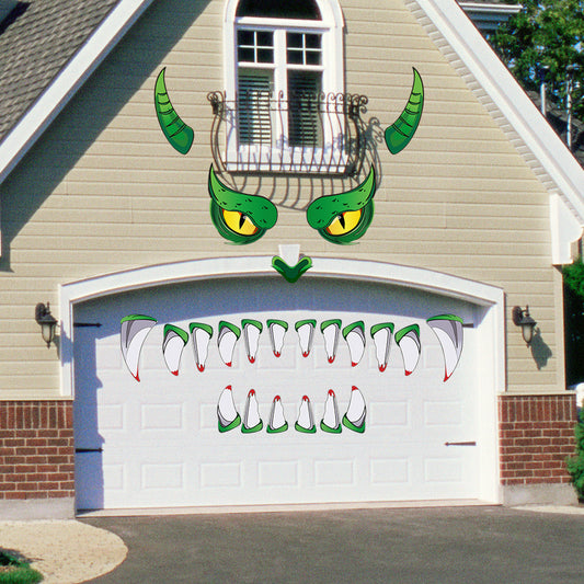 Monster Door Sticker Halloween Decor Green Eyes 2025