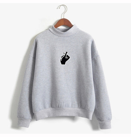 Oversized Cozy Women’s Sweatshirt - Mock Neck, Fleece