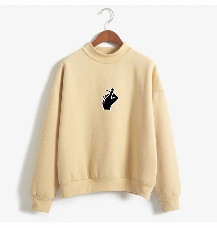 Oversized Cozy Women’s Sweatshirt - Mock Neck, Fleece
