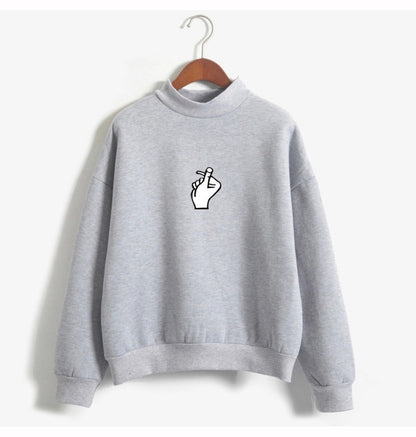 Oversized Cozy Women’s Sweatshirt - Mock Neck, Fleece