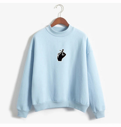 Oversized Cozy Women’s Sweatshirt - Mock Neck, Fleece