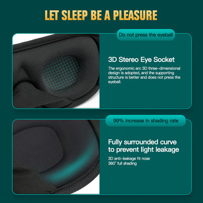 3D Sleep Eye Mask – Light Blocking, Soft and Breathable Eyeshade for Travel and Night Rest