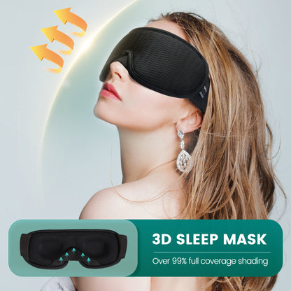 3D Sleep Eye Mask – Light Blocking, Soft and Breathable Eyeshade for Travel and Night Rest