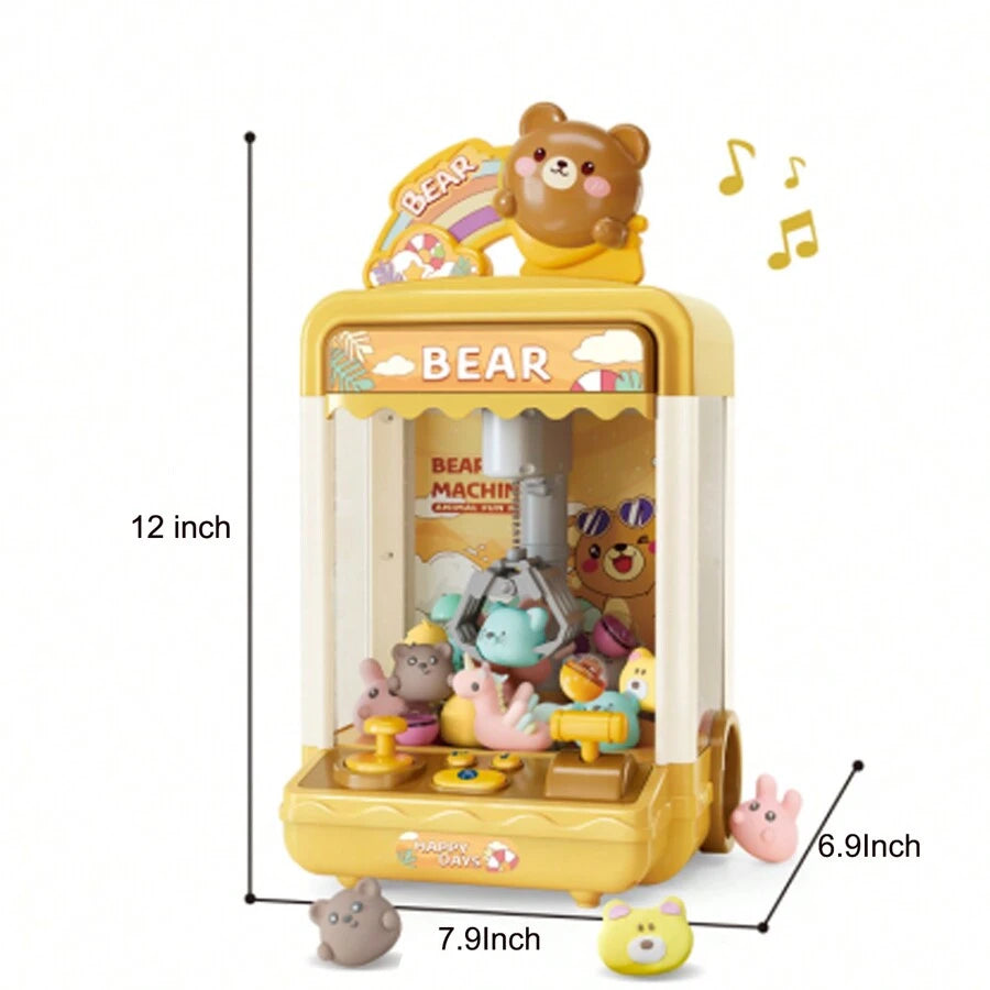 Doll Claw Machine with Lights & Music - Fun Toy for Parties, Dual Power Mode, Drawer Design