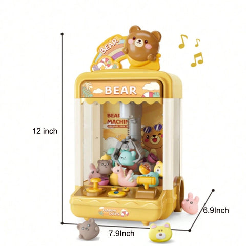 Doll Claw Machine with Lights & Music - Fun Toy for Parties, Dual Power Mode, Drawer Design