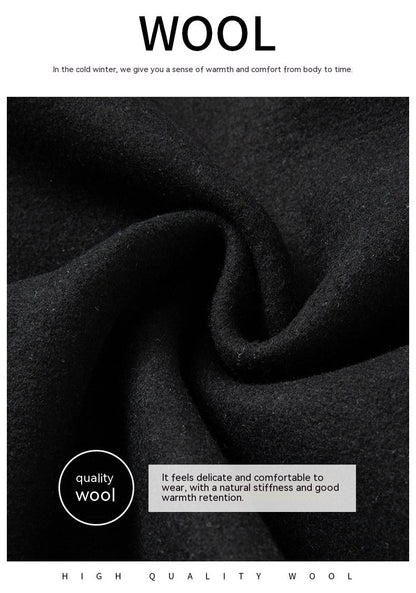 Warm Mens Wool Coat - Mid Length Structured Cut, Winter