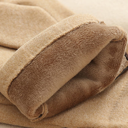 Windproof Women’s Buckle Gloves - Refined Wool Blend, City