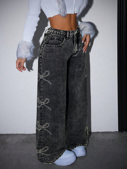 Variant image for Loose Fit Blue Denim Jeans with Grinding Detail for Casual Stylish Looks-16