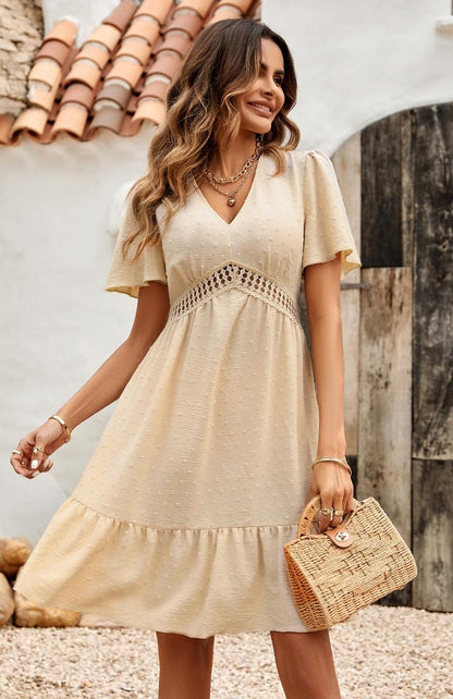 Elegant Boho Wedding Guest Dress, Flowing Design with Refined Details for Fall Weddings-5