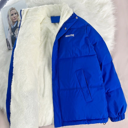 Warme entspannte Damen-Steppjacke - übergroßer Fleece-Wintermantel