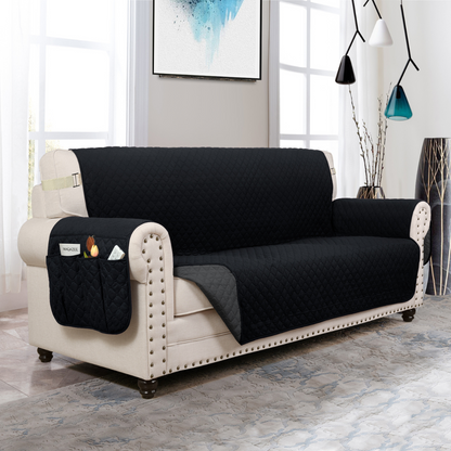 Copertura per divano Protettore per mobili con tasche laterali e cinghie posteriori Colori reversibili Autunno 2025 Amico degli animali domestici