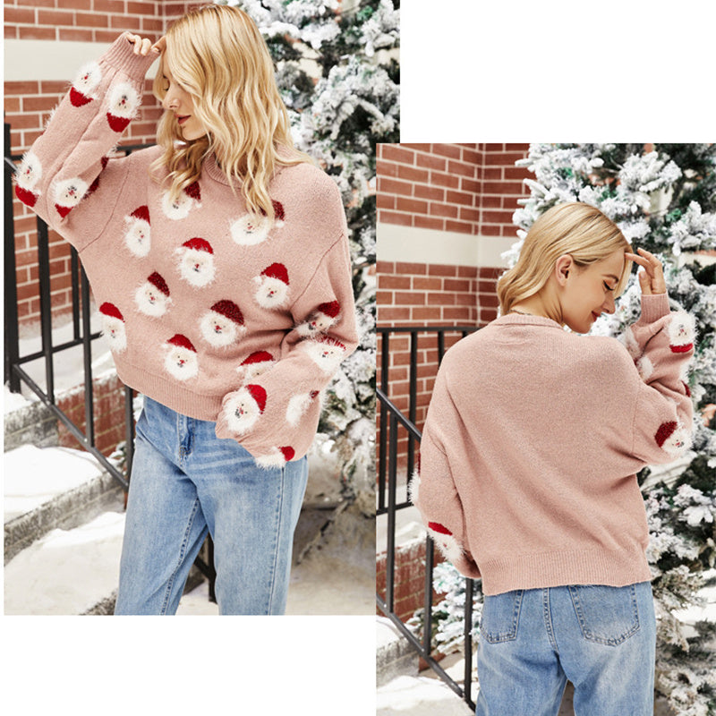 Soft Cozy Womens Pullover Sweater - Boxy Knit, Holiday