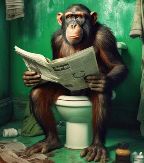 Animale Scimmia Panda Toilette Pittura Arte Fai da Te Ricamo