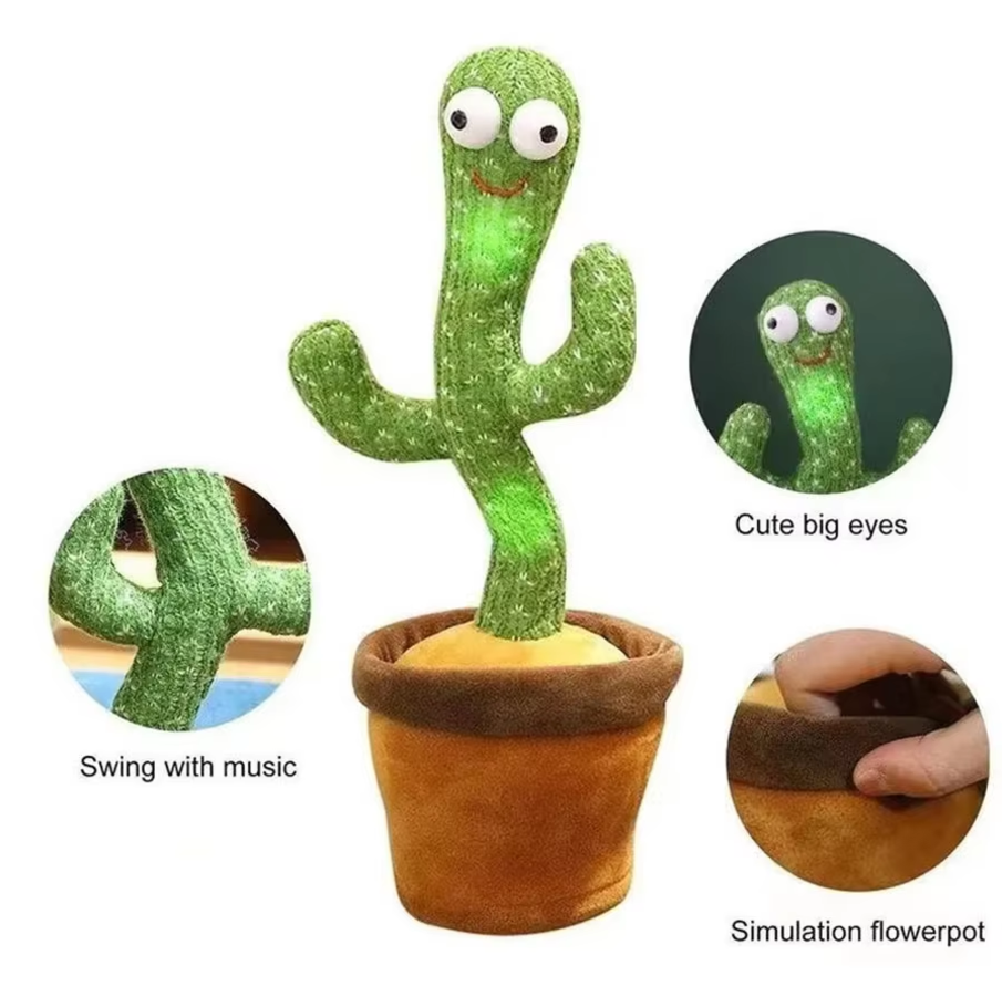 Interactive Singing and Dancing Cactus Plush Toy - Fun Talking Toy for Kids, Engaging Gift for All Occasions