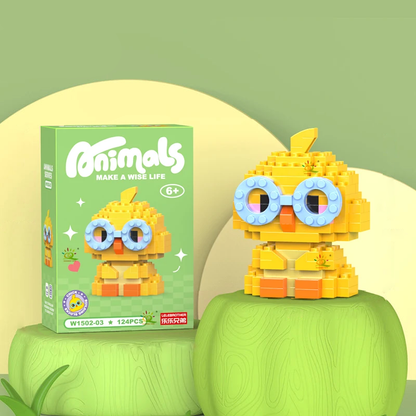 Mini Süße Tiere Mikro Bausteine Löwe 3D Spielzeugset für Kinder