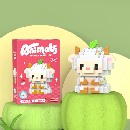 Mini Süße Tiere Mikro Bausteine Löwe 3D Spielzeugset für Kinder