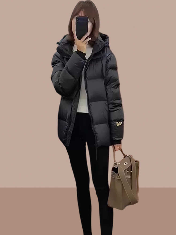 Warm Women's Puffer Coat - Cropped Cotton Padded Winter