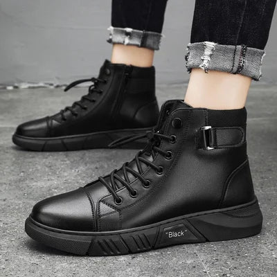 Supportive High Top Boots - Lace Up, Leather, Everyday