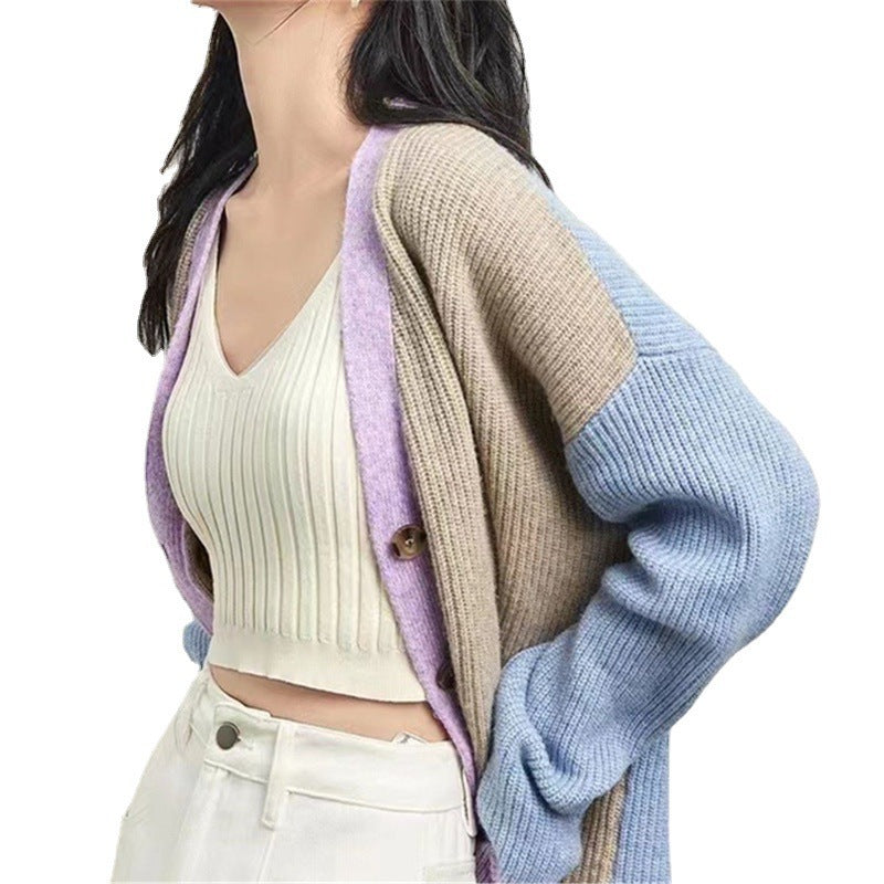 Oversized Cozy Women Cardigan - V Neck, Ribbed Knit Spring
