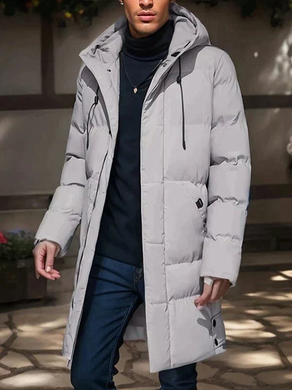 Waterproof Cozy Men's Parka Jacket - Long Quilted, For Cold