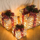 Decorative LED Gift Box Set with Bow - 3/4pcs Hollow Christmas Lights for Home, Outdoor, and Party Decor