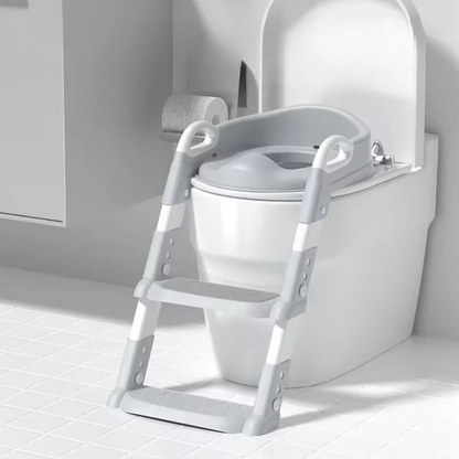 Adjustable Folding Toilet Ladder for Kids - Step Stool, Soft Cushions, Fits Standard Toilets