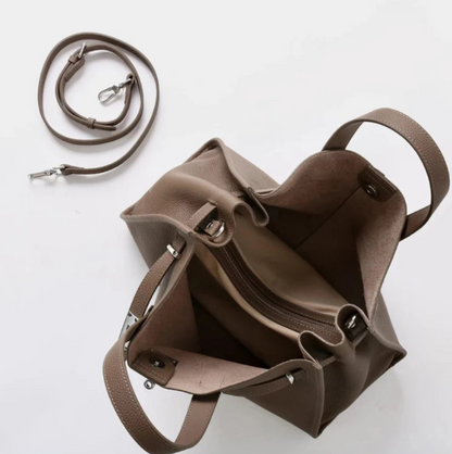 Zachte & Gestructureerde Dames Crossbody Tas - Top-Handle Silhouet, Korrelige Koeienhuid Leer, Voor Dagelijks Stedelijk Gebruik