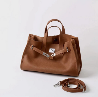 Zachte & Gestructureerde Dames Crossbody Tas - Top-Handle Silhouet, Korrelige Koeienhuid Leer, Voor Dagelijks Stedelijk Gebruik