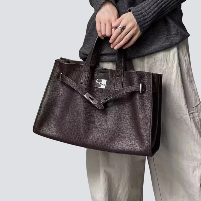 Zachte & Gestructureerde Dames Crossbody Tas - Top-Handle Silhouet, Korrelige Koeienhuid Leer, Voor Dagelijks Stedelijk Gebruik