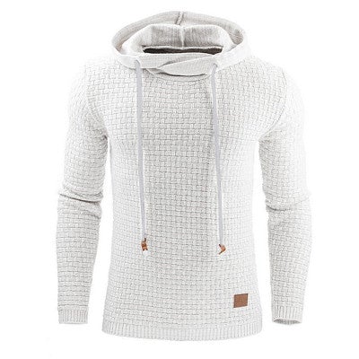 Warm Cozy Men’s Hooded Pullover - Textured Knit, Casual