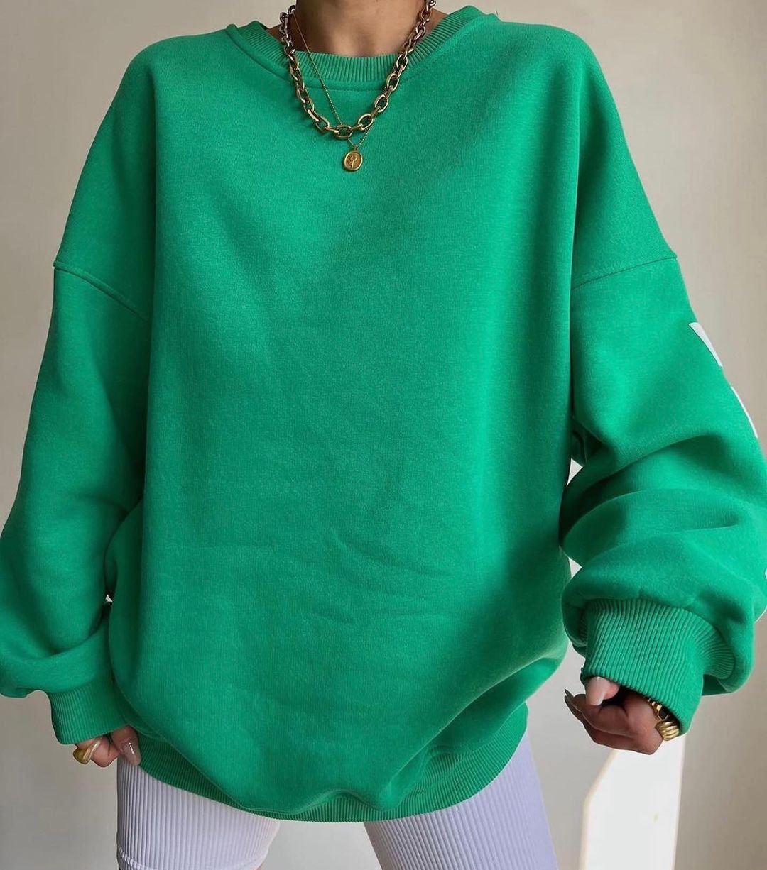 Oversized dame-sweatshirt - sænket skulder, bomuldsblanding