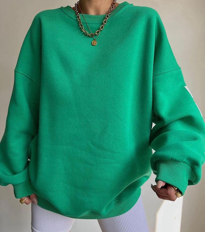 Oversized dame-sweatshirt - sænket skulder, bomuldsblanding