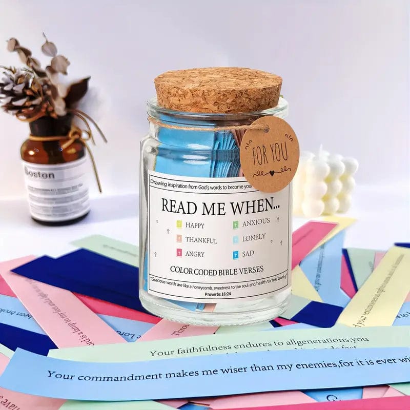 90 Day Inspirational Bible Verses Jar - Handcrafted Daily Scripture for Faith and Gratitude