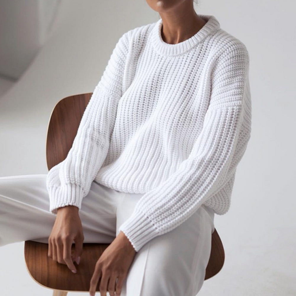 Oversized Women’s Sweater - Boxy Ribbed Knit, Weekend