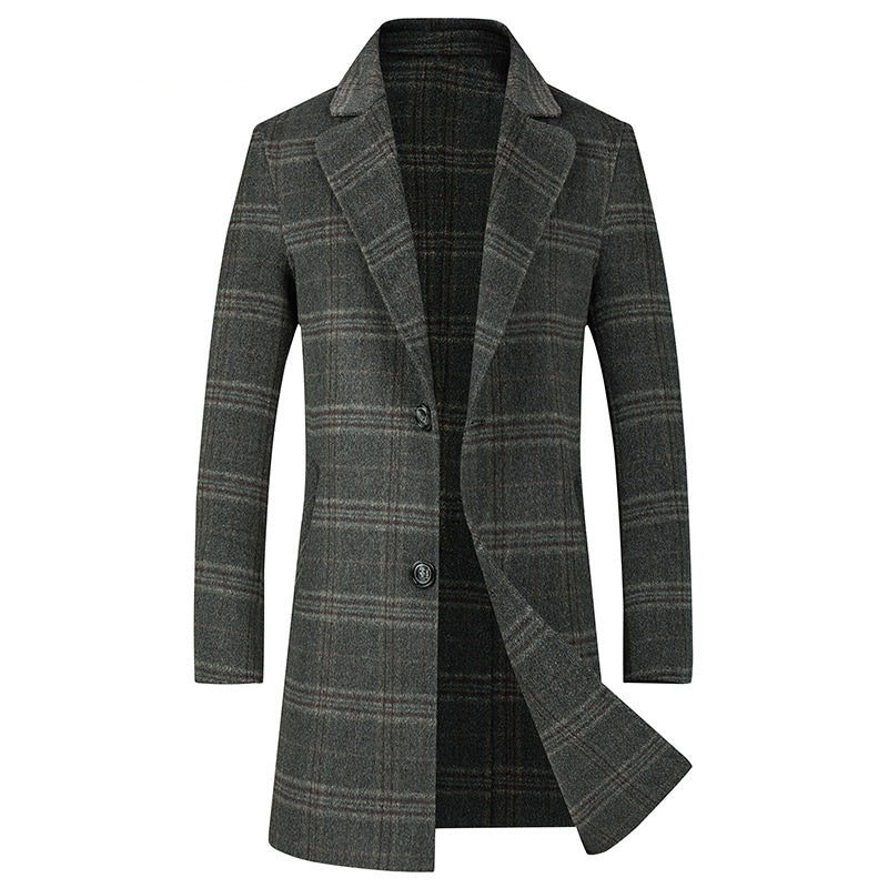 Warm Refined Men's Overcoat - Longline, Wool, Citywear