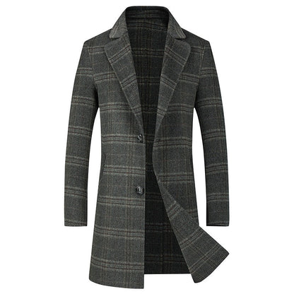 Warm Refined Men's Overcoat - Longline, Wool, Citywear