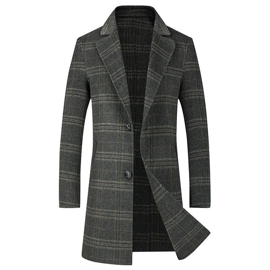 Warm Refined Men's Overcoat - Longline, Wool, Citywear