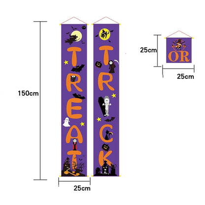 Halloween Door Banner Couplets Outdoor Black Red Decor