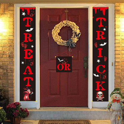 Halloween Door Banner Couplets Outdoor Black Red Decor