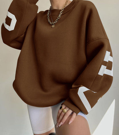 Oversized dame-sweatshirt - sænket skulder, bomuldsblanding