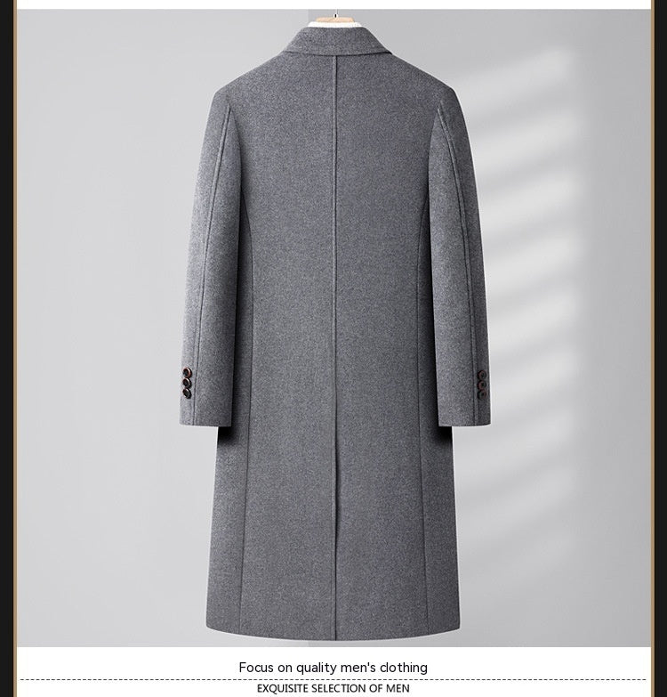 Warm Structured Overknee Wool Coat - Double Breasted, Winter