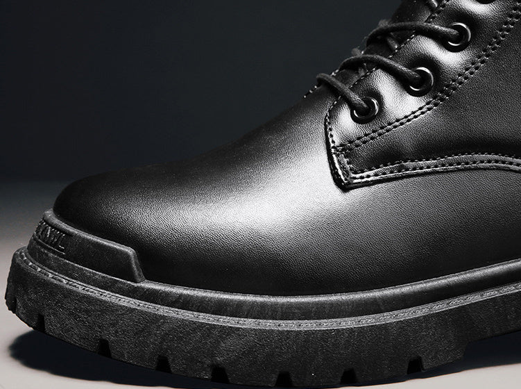 Insulating Mens Martin Boots - Lace-Up, PU, For Winter