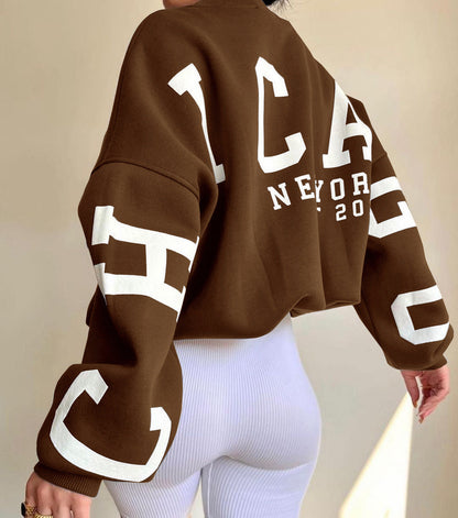 Oversized dame-sweatshirt - sænket skulder, bomuldsblanding