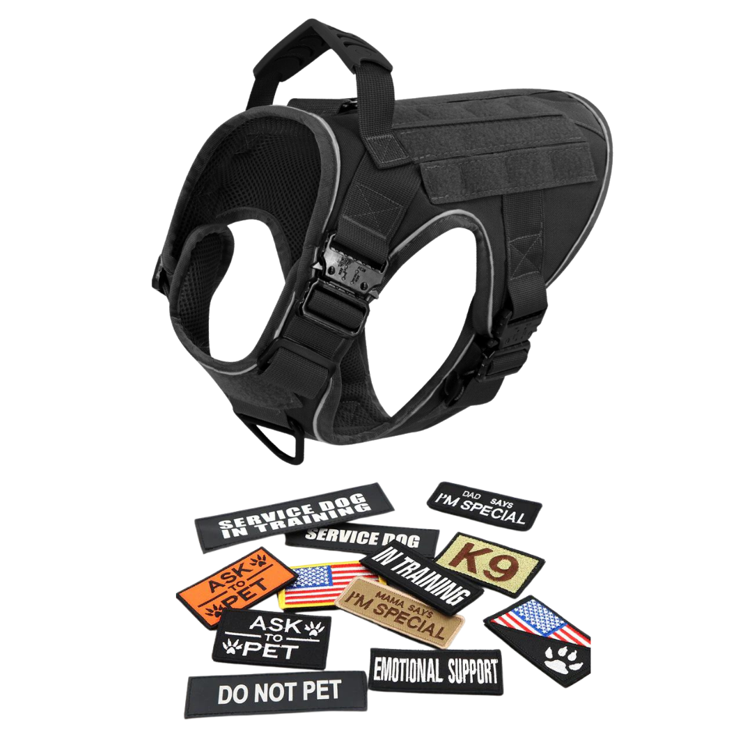 Dog Harness No-Pull Tactical Front Clip With 4 Quick-Release Buckles Reflective Strips Top Handle Fall 2025