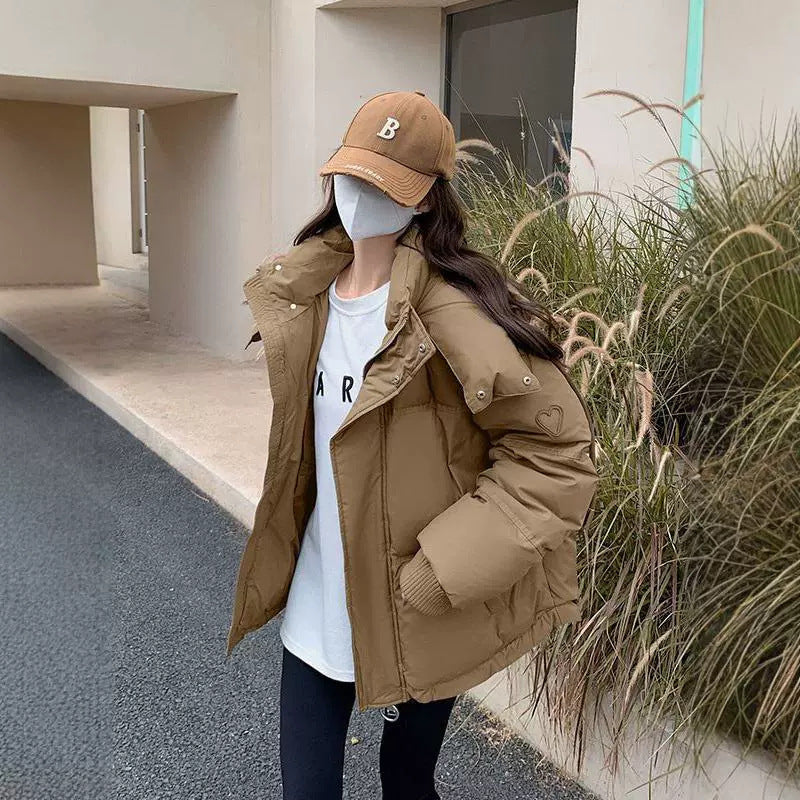 Warme dames donsjas - korte boxy pasvorm, polyester, dagelijks gebruik