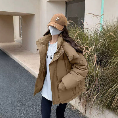 Warme dames donsjas - korte boxy pasvorm, polyester, dagelijks gebruik