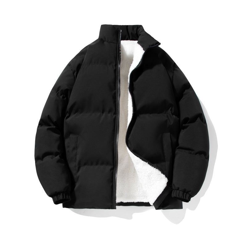 Insulating Men's Puffer Jacket – Stand-Up Collar, Lambswool