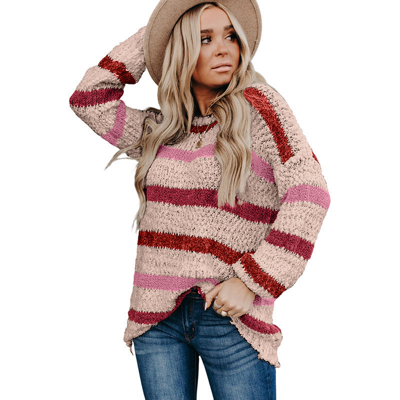 Blød afslappet damesweater - boxy cropped boucle