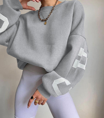 Oversized dame-sweatshirt - sænket skulder, bomuldsblanding